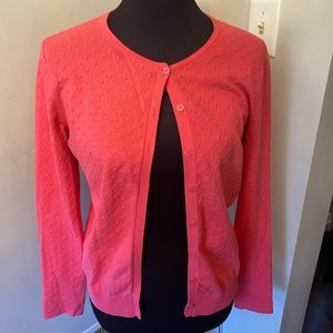August Silk heritage spring cardigan, coral size medium